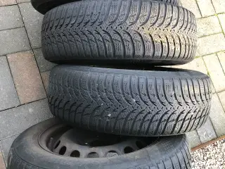 Vinterhjul, stålfælge med vinterdæk