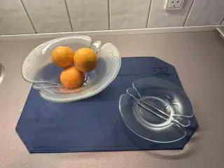 Holmegaard Lilje fad og skål matteret glas