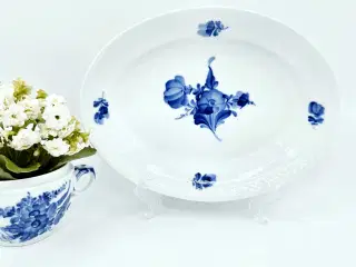 Blå Blomst ovalt fad
