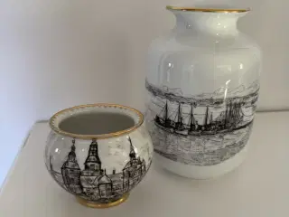 2 stk porcelæn vaser fra Royal Copenhagen 