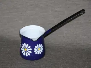 Gul Madam blå kødrand emalje form 