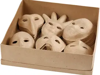 Håndlavede Papmaché Dekorationsmasker, 60 stk.