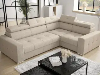 MARGOT II  HJØRNESOFA MED SOVEFUNKTION 270X197 Beige MY 03 HØJRE