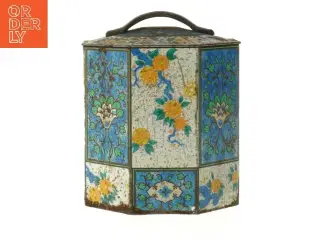 Antik dekoreret beholder (str. ø 13, 12 cm)