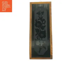 Træ holder med indlagt blomstermotiv (str. 36,5 x 14 cm)