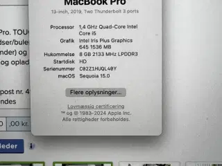 MacBook Pro,Touchbar  SOM NY -fra 2019