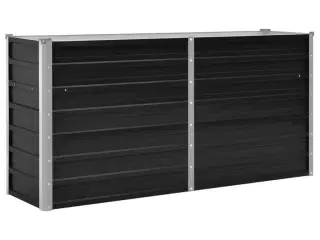 Hævet plantekasse 160x40x77 cm galvaniseret stål antracitgrå