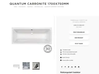 Strömberg Badekar Quantum Carronite 1700x750mm