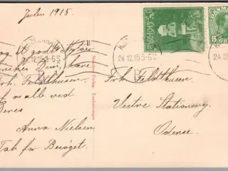 Julemærke 1915 på Postkort