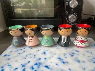 Retro Æggebæger i træ 3 stk Lucia kaas