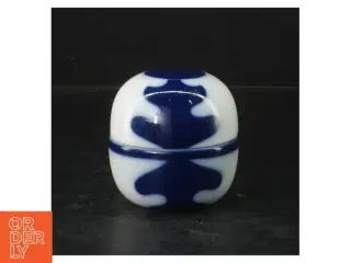 Porcelænsæske med blåt mønster fra B&G (str. 7 cm)