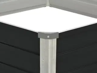 Hævet plantekasse 129x129x45 cm galvaniseret stål antracitgrå