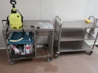 2 stk. rulleborde i rustfri stål