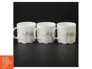 Porcelænskopper med blomstermotiv fra Rosenthal (str. Ø. 8,5 cm. længde, 8 cm)