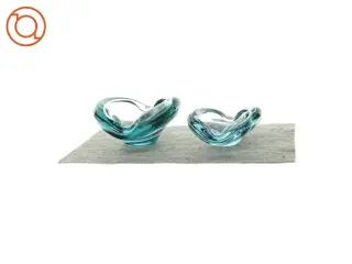 Holmegaard vintage farvet glas Glasskåle / askebægre 2 stk. (str. 10 x 20 og 7 x 16cm)