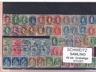 Schweiz Samling - 49 stk. stemplet/ustemplet
