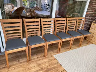 6 nye spisestuestole olieret egetræ