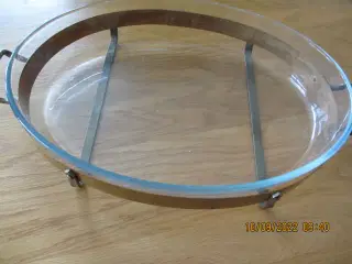 Oval ovn fad med kobberholder