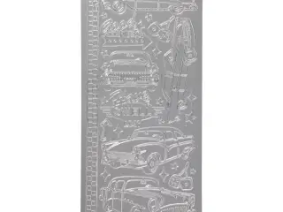 Sølvfolie Bilstickers - 10x23 cm, Unikke Motiver