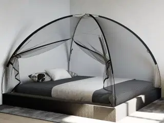 Myggenet med døre 200x180x135 cm trådnet sort