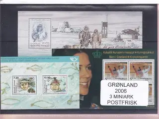 Grønland - 2006 - 3 Miniark - Postfrisk