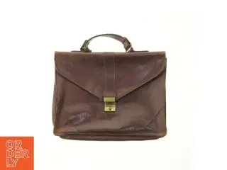 Vintage brun lædertaske (str. 39x32 cm)
