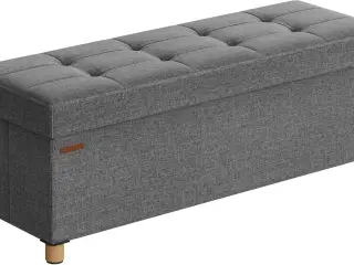 Opbevaringsbænk med låg puf 112 l, 38 × 110 × 40 cm, skifergrå