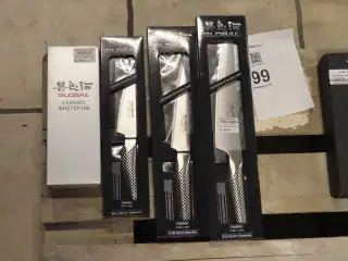 3 stk. Knive GLOBAL & slibesten