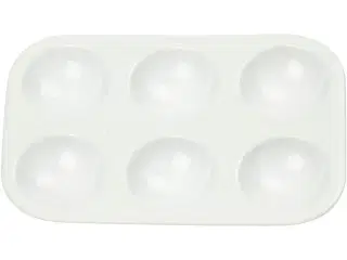 Rektangulær Malepalette med 6 Rum - 13x8,5 cm