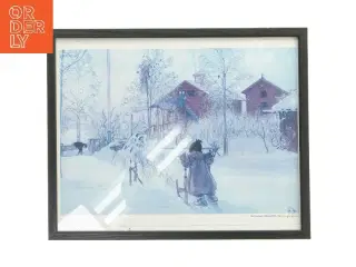 Indrammet billede af vinterlandskab (str. 31,5x25x5 cm)