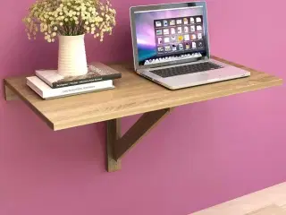 Foldbart vægbord 100x60 cm egetræsfarve