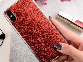 Rød glimmer cover iPhone 10 X el XS