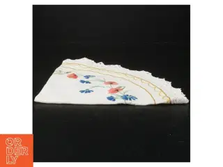 Broderet borddug med blomster (str. Ø. 48 cm)