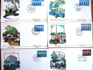 Europamærker 1984 på Heetwood FDC konvolutter