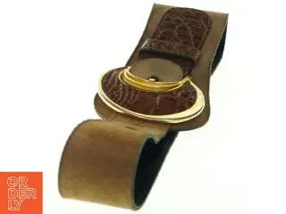 Læderbælte med guldspænde (str. Længde, 75 cm. b. 5 - 10 cm)