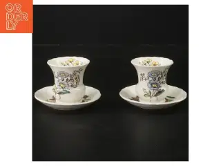 To antikke kopper med underkopper fra Copeland Spode (str. Ø 9 & 5,5 cm)