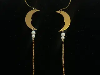 Håndlavede Måneøreringe  