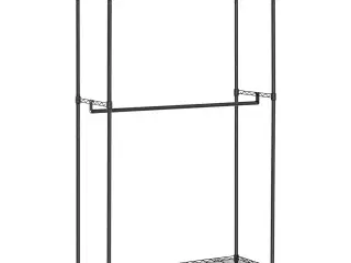  Robust Sort Tøjstativ (120cm) – 2 Bøjlestænger