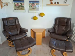 stressless lænestole  Brun læder M/skamler