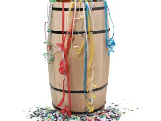 Fastelavnstønde inkl. dekosæt, bøg, H: 54 cm, stor, 1 sæt