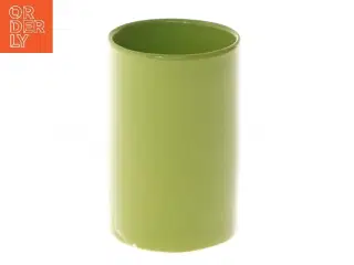 Grøn keramikvase (str. Ø 7,5 cm højde 11 cm)