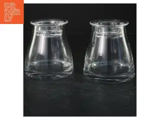 Glas lysestager fra Herstal (str. 11x11 cm)