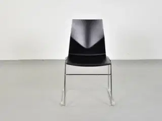 Four design konferencestol med sort skal og krom stel