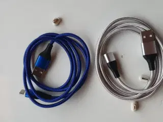 Magnetisk opladningskabel USB-C og Micro USB 