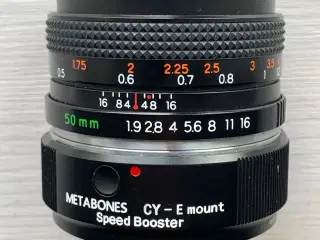 Metabones CY - E mount Speed booster med 50mm f1.9
