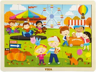 VIGA Træpuslespil Årstider, efterår, str. 30x22,5 cm, 24 brikker, 1 stk.