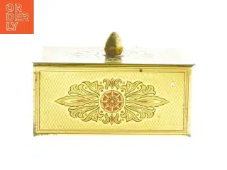 Vintage smykkeskrin i metal (str. 12x7x6 cm)