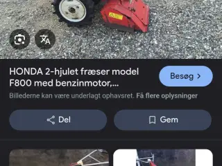 Søger  efter  mark tilhøre  il min honda  fræser  