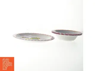 Smølf tallerken og skålesæt for børn (str. 1 tallerken. ø. 22 cm. 2, skåle. ø. 16,5 cm)
