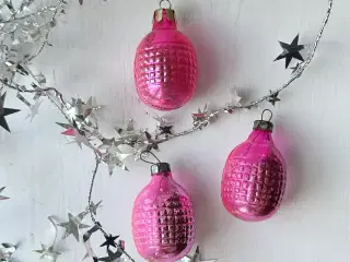Vintage julekugle, pink lanterne, pr stk